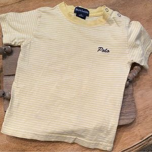 Vintage Polo by Ralph Lauren Boy’s XL (18-24 months)‎ Yellow/White Stripe Shirt